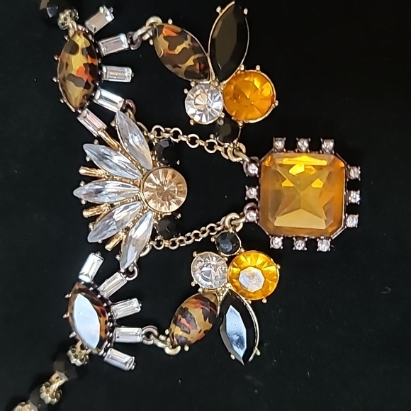 Vintage! BETSEY JOHNSON Hollywood Glam Leopard / Tiger Jewel Head Necklace. - Picture 5 of 9